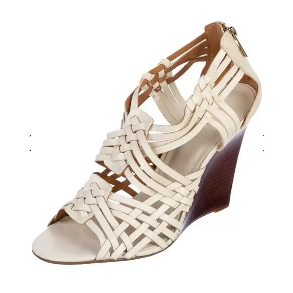 Tory Burch Leather Strappy Sandals White Size9.5 - Picture 2 of 5